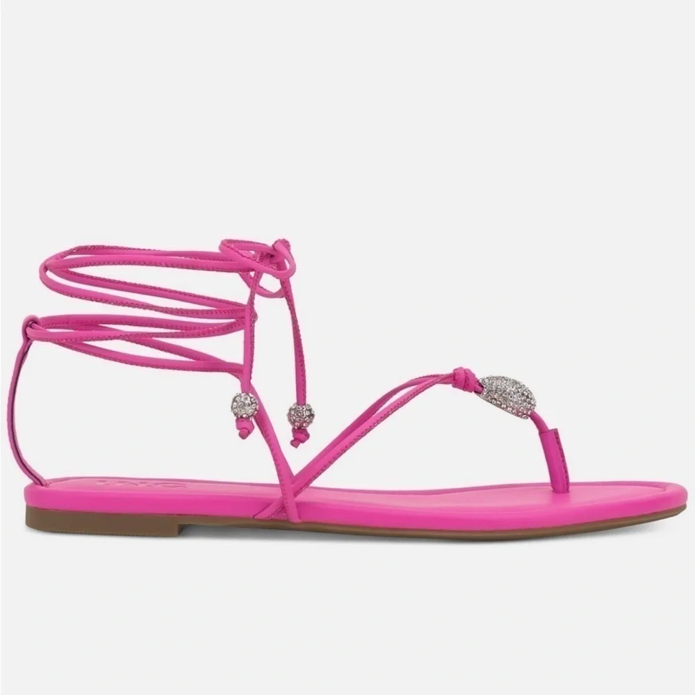 NWOT INC-Amilie Strappy Sandal Fuscia/Rhinestones Size 8